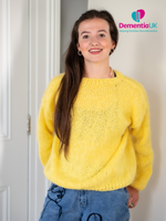 Hand Made Round Neck Mohair Jumper - Yellow