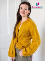 Hand Made Wrap Mohair Cardigan - Mustard