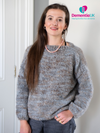 Hand Made Round Neck Mohair Jumper - Mottled Grey