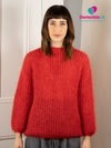 Hand Made Round Neck Mohair Jumper - Red