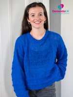 Hand Made Round Neck Mohair Jumper - Blue