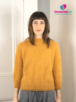 Hand Made Round Neck Mohair Jumper - Mustard