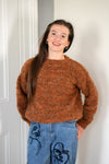 Hand Made Round Neck Mohair Jumper - Orange