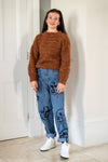 Hand Made Round Neck Mohair Jumper - Orange