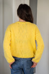 Hand Made Round Neck Mohair Jumper - Yellow