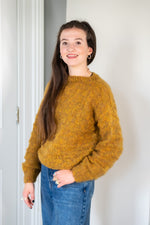 Hand Made Round Neck Mohair Jumper - Mustard