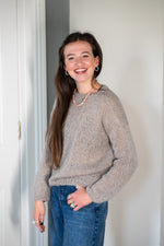 Hand Made Round Neck Mohair Jumper - Taupe