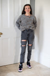 Hand Made Round Neck Mohair Jumper - Mottled Grey