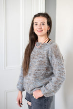 Hand Made Round Neck Mohair Jumper - Mottled Grey