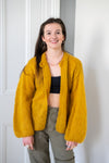 Hand Made Wrap Mohair Cardigan - Mustard