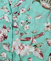 Gracey - Mint Blossom Print Ladies Pyjamas With Pink Trims