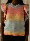 Flora - Frill Sleeve Rainbow Knit